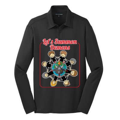 Lets Summon Demons Creepy Incantation Demons Silk Touch Performance Long Sleeve Polo