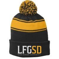 Lfgsd San Diego Baseball Stripe Pom Pom Beanie