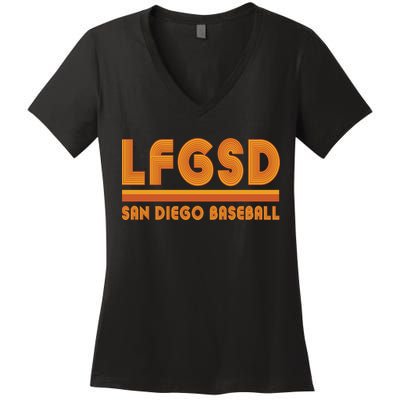 LFGSD San Diego Baseball Women's V-Neck T-Shirt