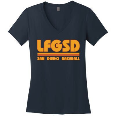 LFGSD San Diego Baseball Women's V-Neck T-Shirt