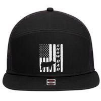 Livestock Show Dad Grungy Flag Stockshow Sow Pig Swine 7 Panel Mesh Trucker Snapback Hat