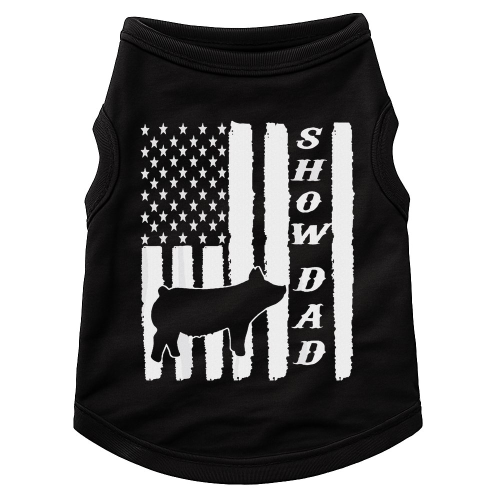 Livestock Show Dad Grungy Flag Stockshow Sow Pig Swine Doggie Tank