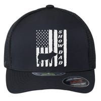 Livestock Show Dad Grungy Flag Stockshow Sow Pig Swine Flexfit Unipanel Trucker Cap