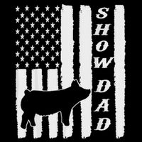 Livestock Show Dad Grungy Flag Stockshow Sow Pig Swine Flexfit Unipanel Trucker Cap