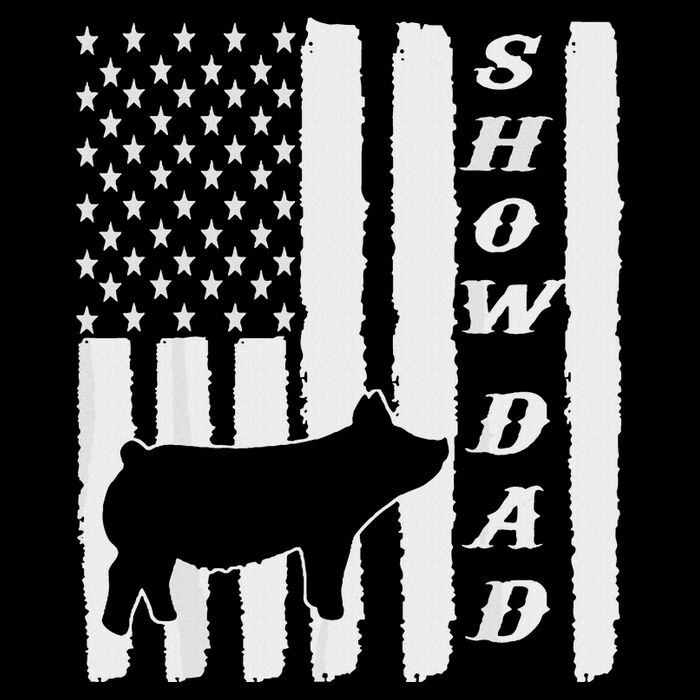 Livestock Show Dad Grungy Flag Stockshow Sow Pig Swine Flexfit Unipanel Trucker Cap