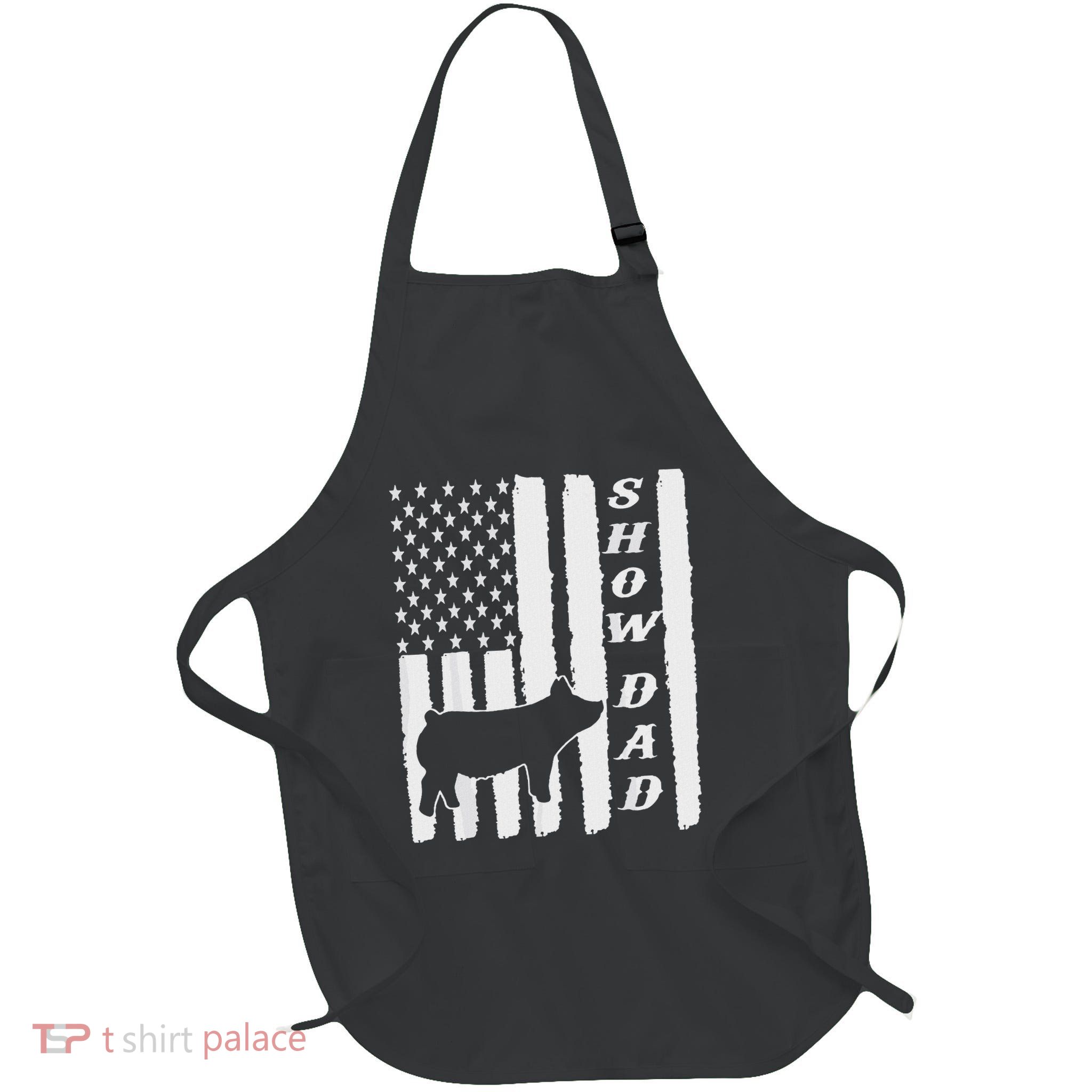 Livestock Show Dad Grungy Flag Stockshow Sow Pig Swine Apron