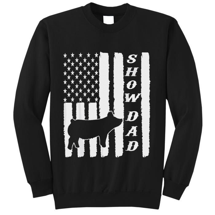 Livestock Show Dad Grungy Flag Stockshow Sow Pig Swine Sweatshirt