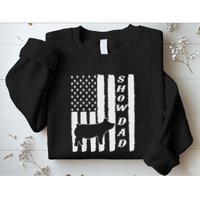 Livestock Show Dad Grungy Flag Stockshow Sow Pig Swine Sweatshirt