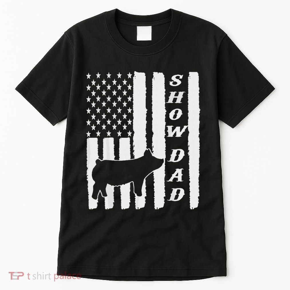Livestock Show Dad Grungy Flag Stockshow Sow Pig Swine Tall T-Shirt