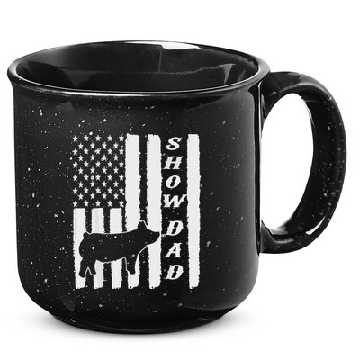 Livestock Show Dad Grungy Flag Stockshow Sow Pig Swine 15oz Campfire Ceramic Mug