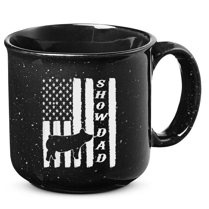 Livestock Show Dad Grungy Flag Stockshow Sow Pig Swine 15oz Campfire Ceramic Mug