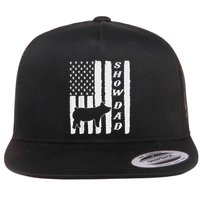 Livestock Show Dad Grungy Flag Stockshow Sow Pig Swine Flat Bill Trucker Hat