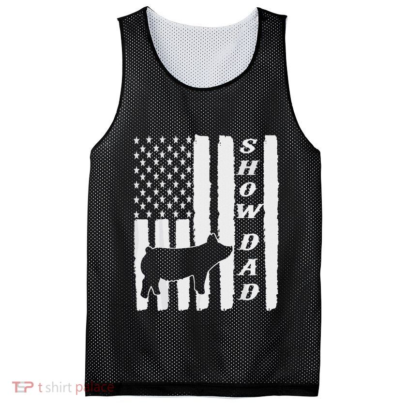 Livestock Show Dad Grungy Flag Stockshow Sow Pig Swine Mesh Reversible Basketball Jersey Tank
