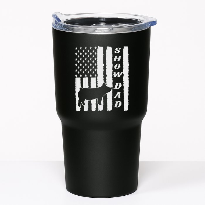 Livestock Show Dad Grungy Flag Stockshow Sow Pig Swine Tumbler