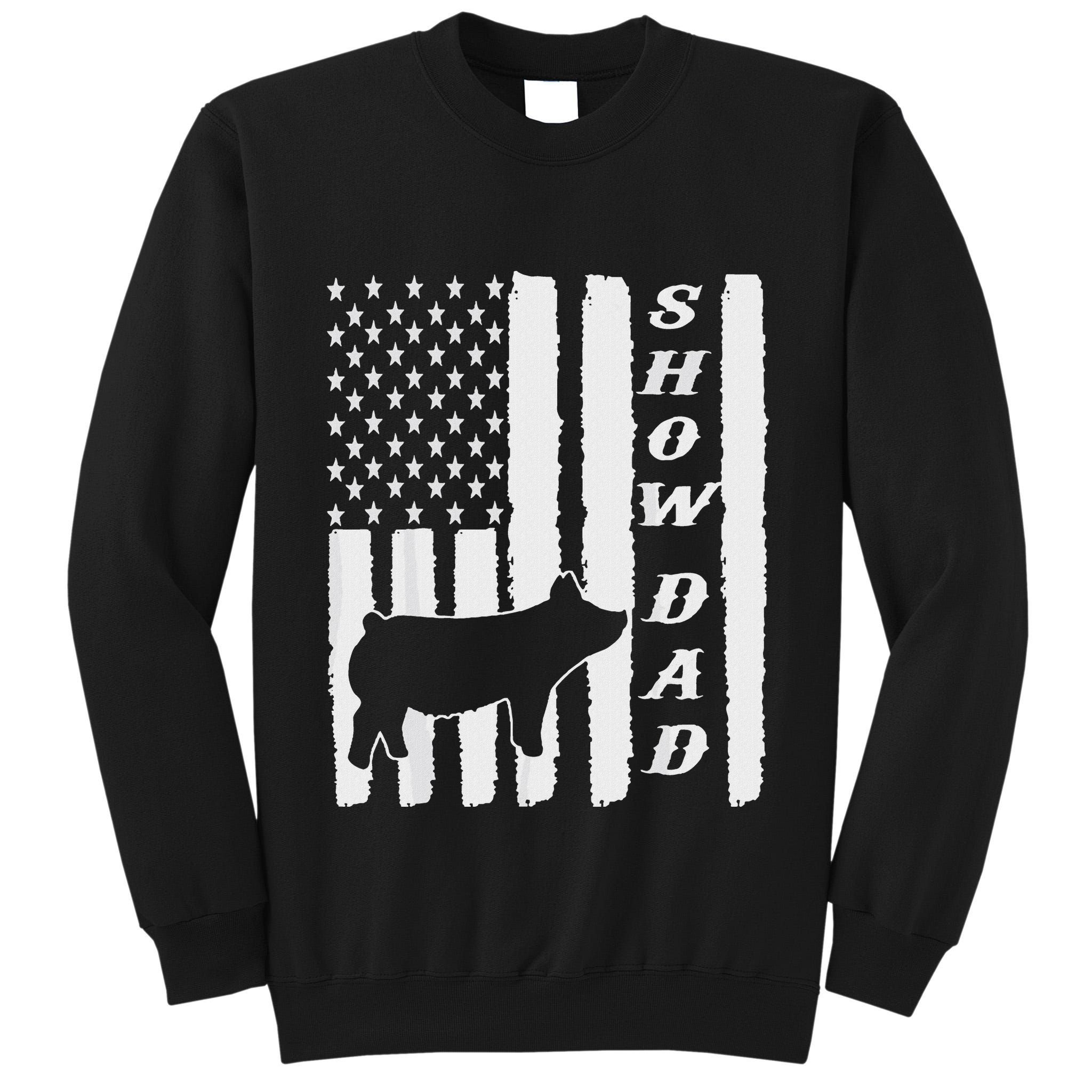Livestock Show Dad Grungy Flag Stockshow Sow Pig Swine Tall Sweatshirt