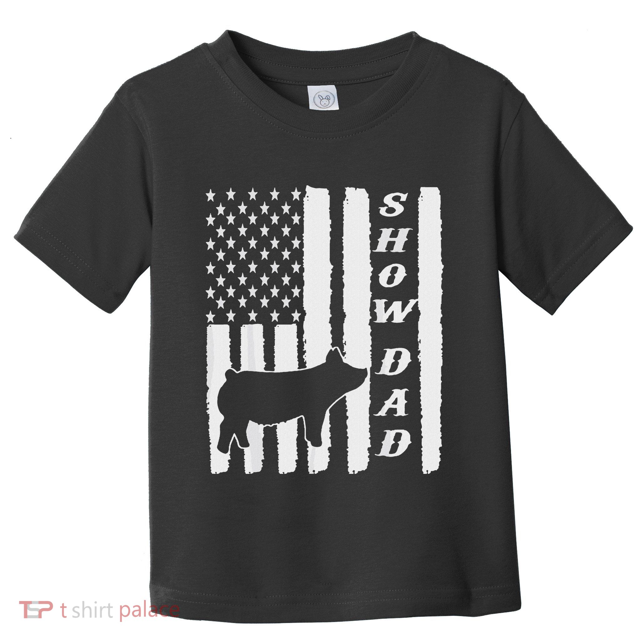 Livestock Show Dad Grungy Flag Stockshow Sow Pig Swine Toddler T-Shirt