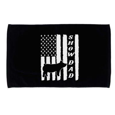 Livestock Show Dad Grungy Flag Stockshow Sow Pig Swine Microfiber Hand Towel