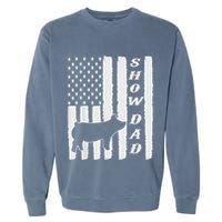 Livestock Show Dad Grungy Flag Stockshow Sow Pig Swine Garment-Dyed Sweatshirt