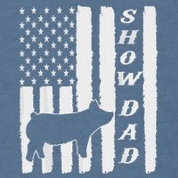 Livestock Show Dad Grungy Flag Stockshow Sow Pig Swine Garment-Dyed Sweatshirt