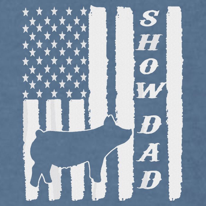 Livestock Show Dad Grungy Flag Stockshow Sow Pig Swine Garment-Dyed Sweatshirt