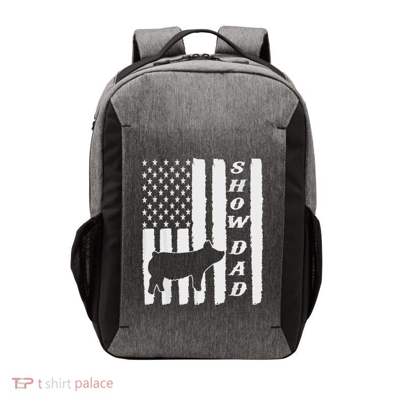 Livestock Show Dad Grungy Flag Stockshow Sow Pig Swine Vector Backpack