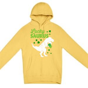 Lucky Saurus Dinosaur Tgiftrex For St Patricks Day Funny Gift Premium Pullover Hoodie