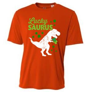 Lucky Saurus Dinosaur Tgiftrex For St Patricks Day Funny Gift Cooling Performance Crew T-Shirt