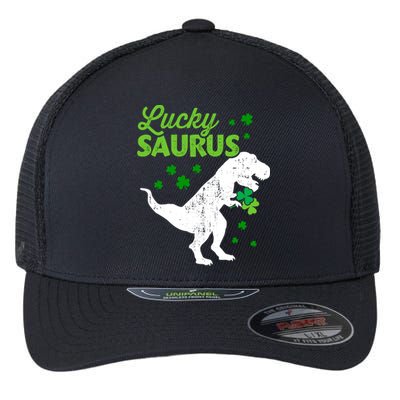 Lucky Saurus Dinosaur Tgiftrex For St Patricks Day Funny Gift Flexfit Unipanel Trucker Cap