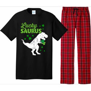 Lucky Saurus Dinosaur Tgiftrex For St Patricks Day Funny Gift Pajama Set