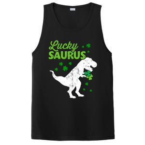 Lucky Saurus Dinosaur Tgiftrex For St Patricks Day Funny Gift PosiCharge Competitor Tank