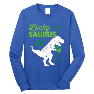 Lucky Saurus Dinosaur Tgiftrex For St Patricks Day Funny Gift Long Sleeve Shirt