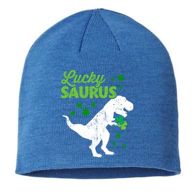 Lucky Saurus Dinosaur Tgiftrex For St Patricks Day Funny Gift Sustainable Beanie