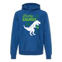 Lucky Saurus Dinosaur Tgiftrex For St Patricks Day Funny Gift Premium Hoodie