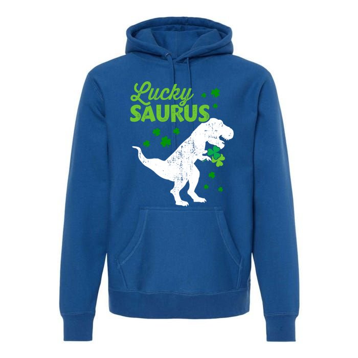 Lucky Saurus Dinosaur Tgiftrex For St Patricks Day Funny Gift Premium Hoodie