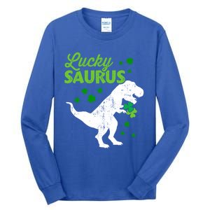 Lucky Saurus Dinosaur Tgiftrex For St Patricks Day Funny Gift Tall Long Sleeve T-Shirt