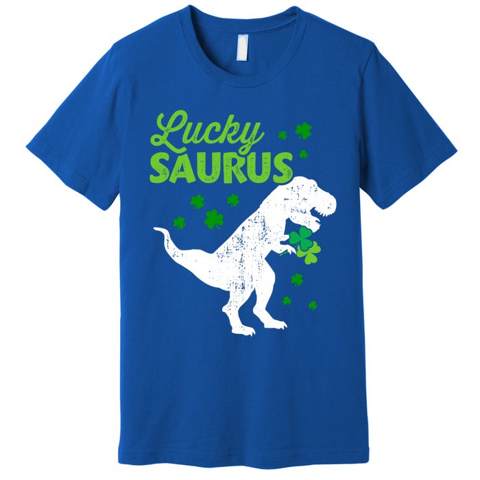 Lucky Saurus Dinosaur Tgiftrex For St Patricks Day Funny Gift Premium T-Shirt