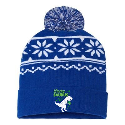 Lucky Saurus Dinosaur Tgiftrex For St Patricks Day Funny Gift USA-Made Snowflake Beanie