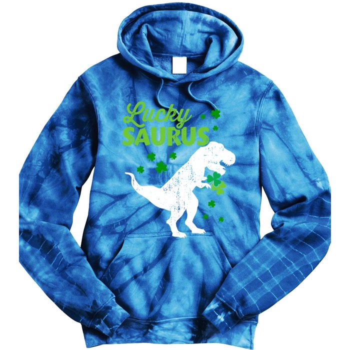 Lucky Saurus Dinosaur Tgiftrex For St Patricks Day Funny Gift Tie Dye Hoodie