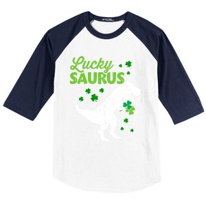 Lucky Saurus Dinosaur Tgiftrex For St Patricks Day Funny Gift Baseball Sleeve Shirt