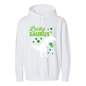 Lucky Saurus Dinosaur Tgiftrex For St Patricks Day Funny Gift Garment-Dyed Fleece Hoodie