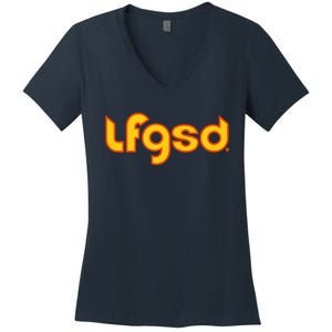 LFGSD San Diego Baseball Women's V-Neck T-Shirt