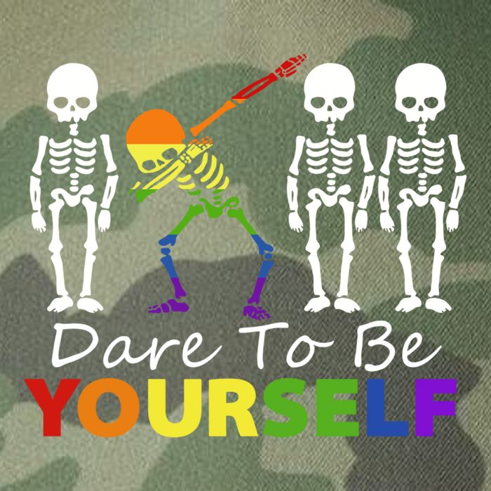 Lgtb Skeleton Dabbing Dare To Be Yours Meaningful Gift Legacy Tie Dye Trucker Hat