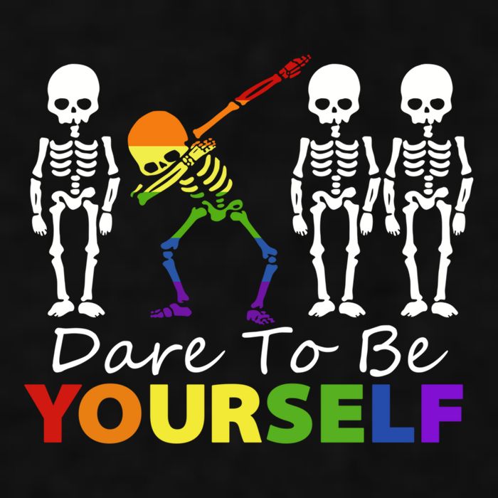 Lgtb Skeleton Dabbing Dare To Be Yours Meaningful Gift Ladies PosiCharge Tri-Blend Wicking Tank