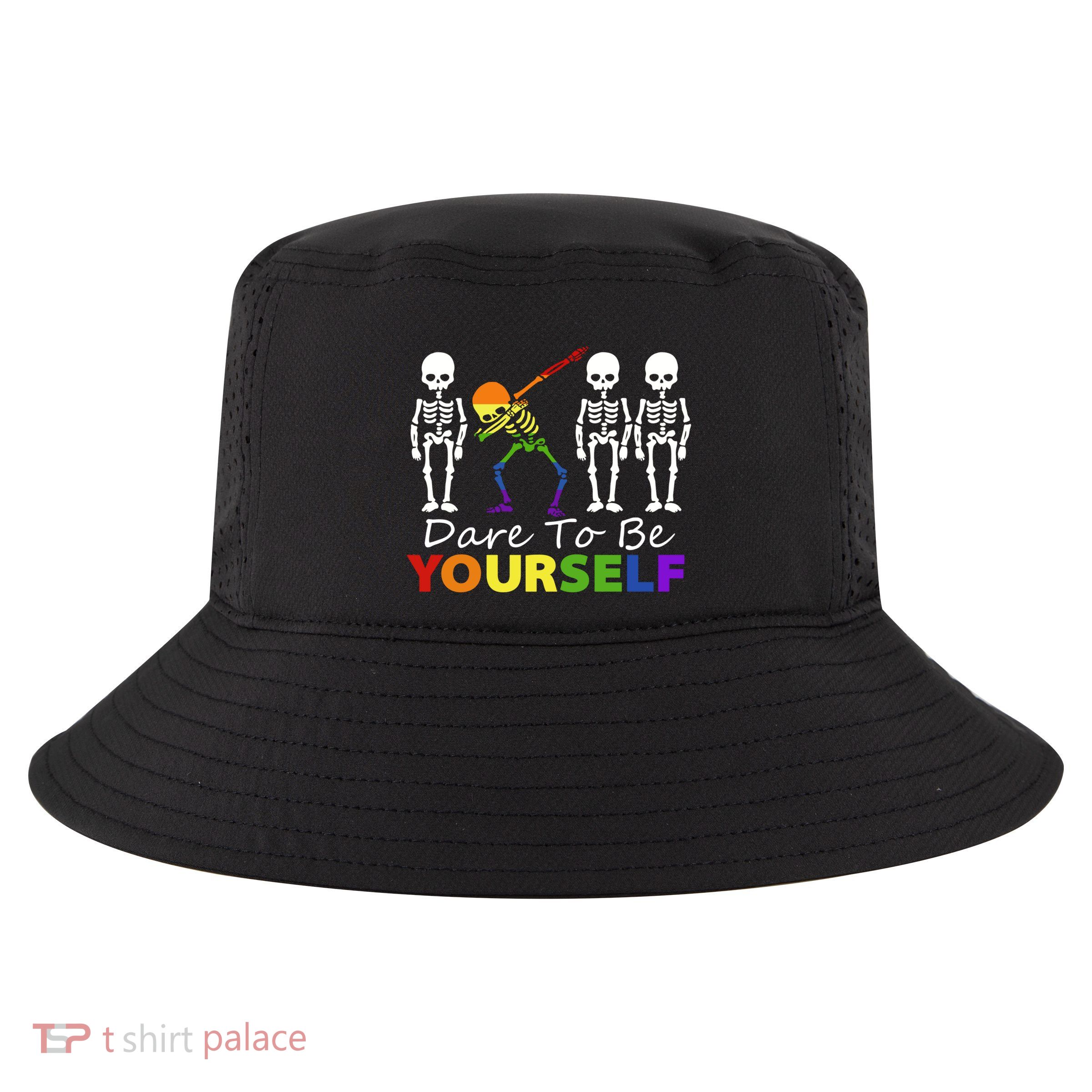 Lgtb Skeleton Dabbing Dare To Be Yours Meaningful Gift Cool Comfort Performance Bucket Hat