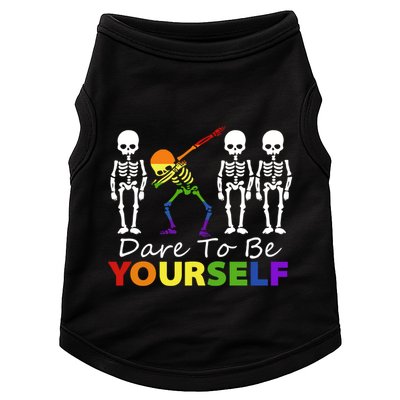 Lgtb Skeleton Dabbing Dare To Be Yours Meaningful Gift Doggie Tank