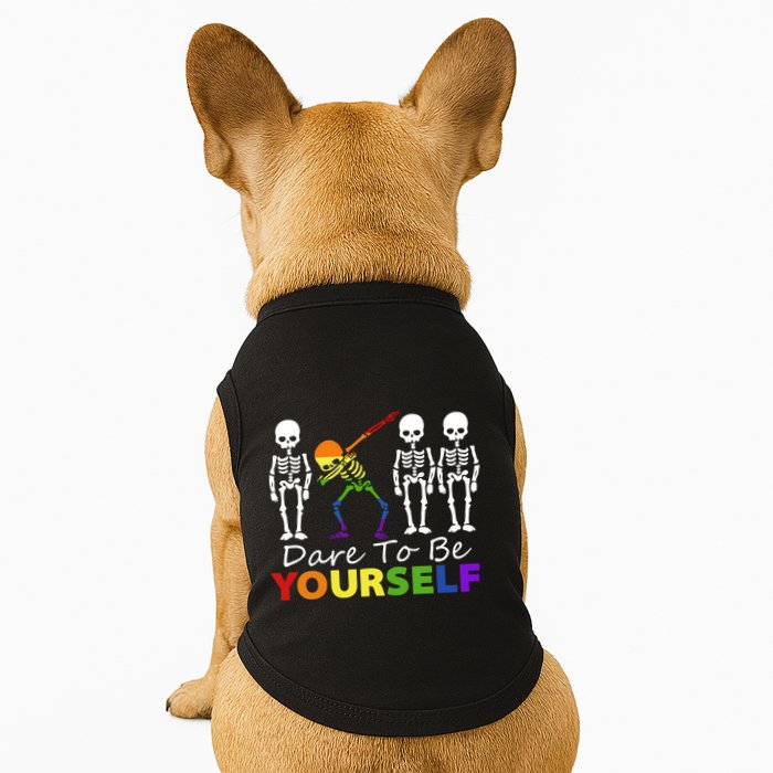 Lgtb Skeleton Dabbing Dare To Be Yours Meaningful Gift Doggie Tank