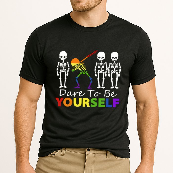 Lgtb Skeleton Dabbing Dare To Be Yours Meaningful Gift Performance Shirt