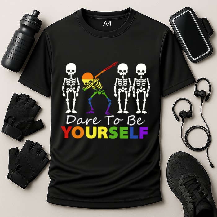 Lgtb Skeleton Dabbing Dare To Be Yours Meaningful Gift Performance Shirt