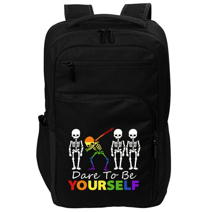 Lgtb Skeleton Dabbing Dare To Be Yours Meaningful Gift Impact Tech Backpack