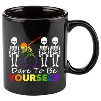 Lgtb Skeleton Dabbing Dare To Be Yours Meaningful Gift 11oz C Handle Ceramic Mug